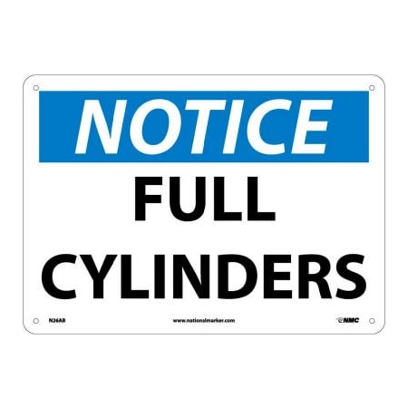 National Marker Co NMC OSHA Sign, Notice Full Cylinders, 10in X 14in, White/Blue/Black N26AB